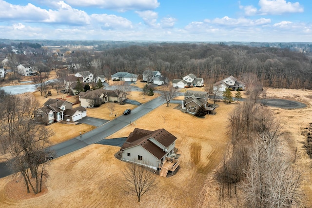 aerial view with a residential view