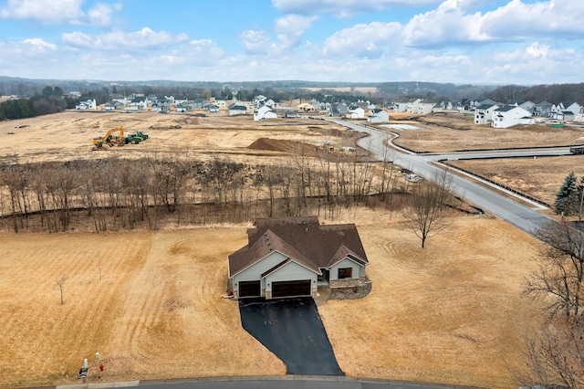 bird's eye view with a residential view