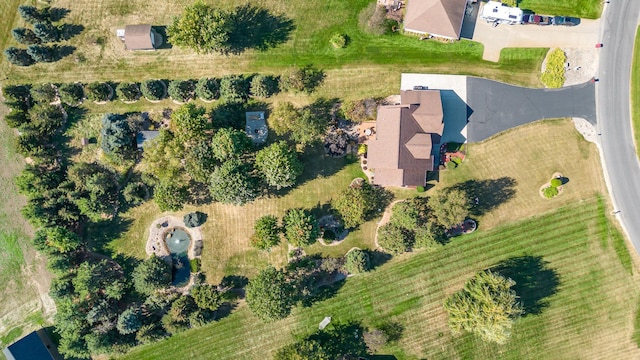 aerial view with a rural view