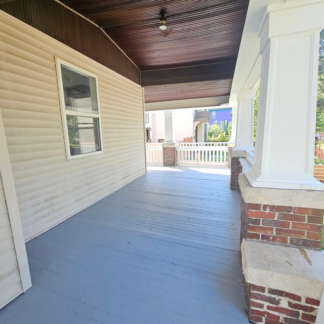 wooden deck with a porch