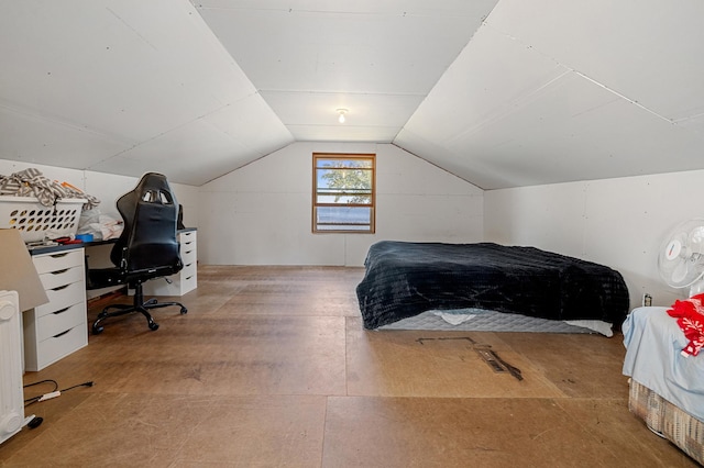 bedroom with vaulted ceiling