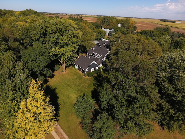 aerial view featuring a rural view