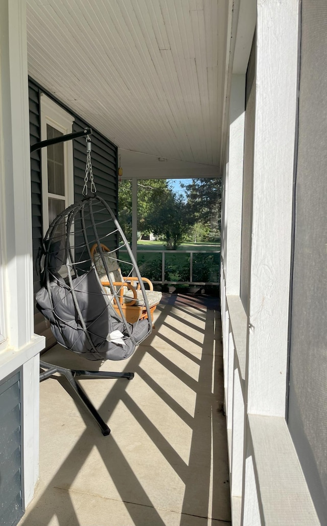 view of patio with a balcony