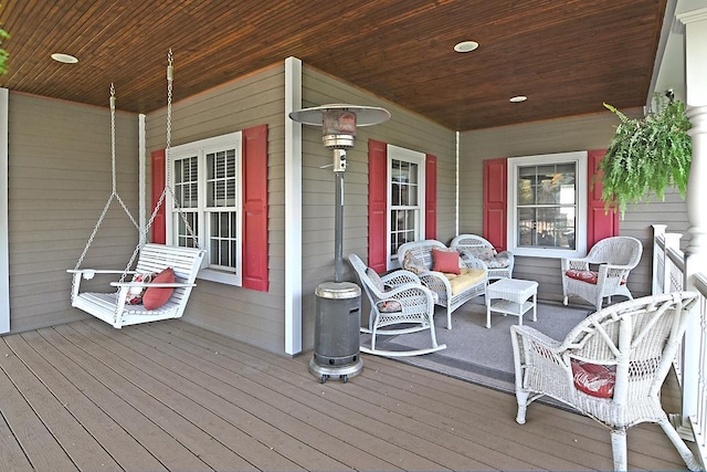 wooden deck with a porch