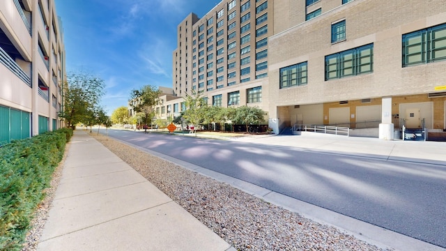 view of road featuring sidewalks