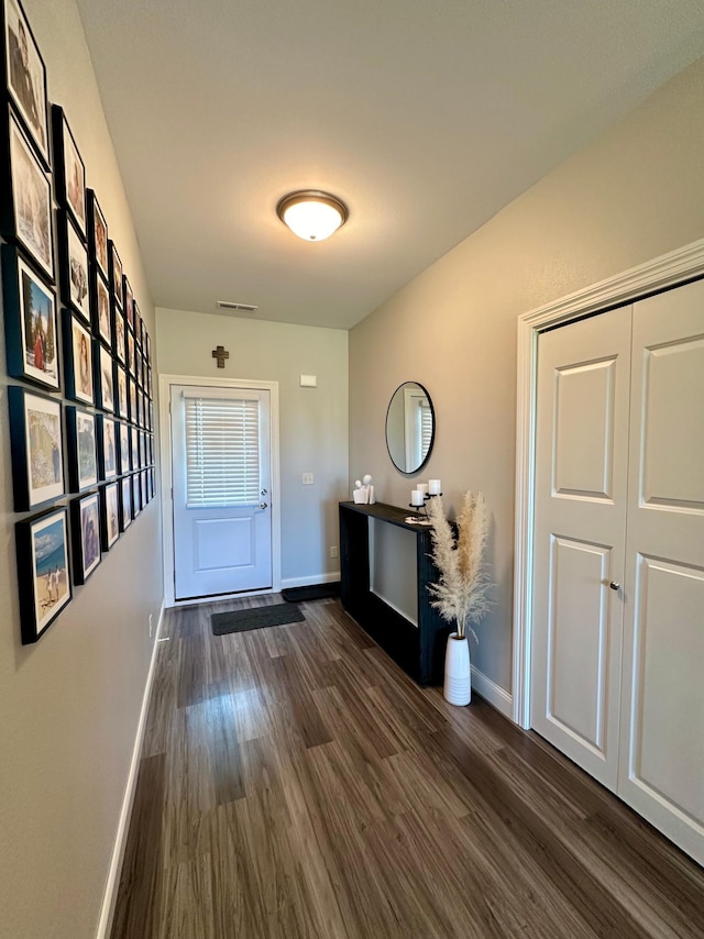 entryway featuring dark hardwood / wood-style flooring