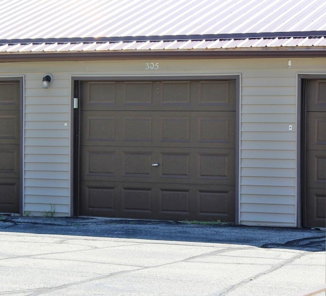 garage with wooden walls