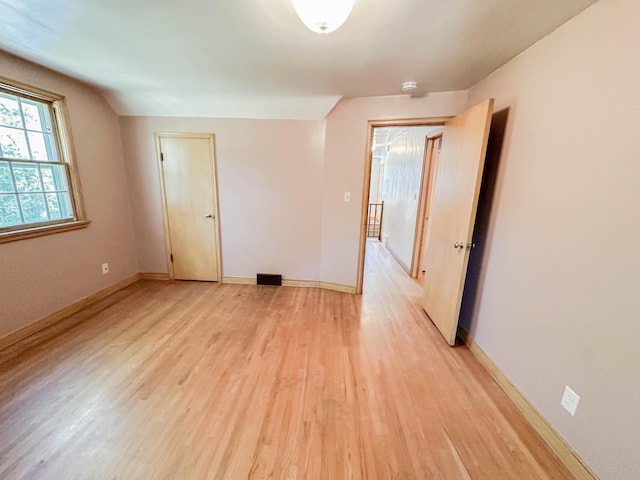 empty room featuring light wood-type flooring