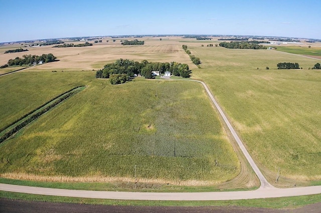 aerial view with a rural view