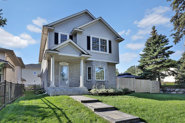 view of front of property with a front yard