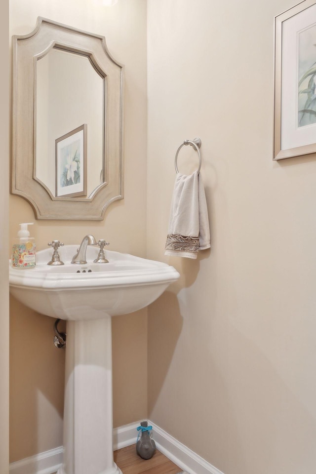 bathroom featuring hardwood / wood-style flooring