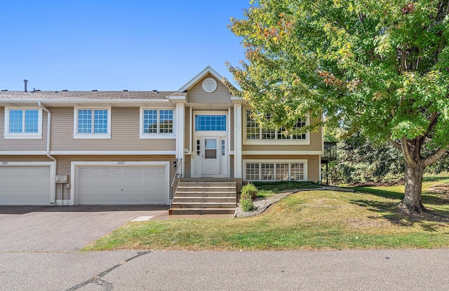 raised ranch with a garage