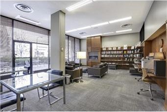 view of carpeted home office