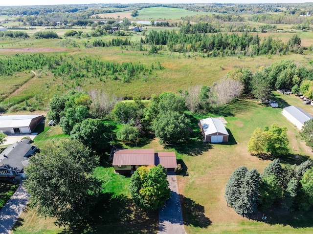 bird's eye view featuring a rural view