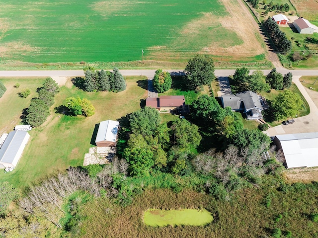 drone / aerial view with a rural view