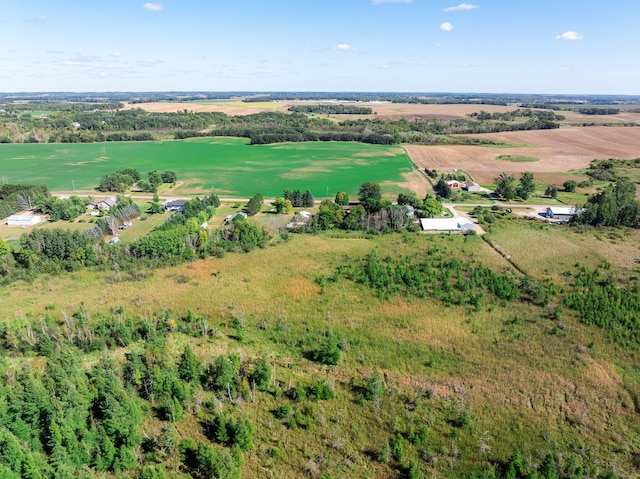 aerial view with a rural view