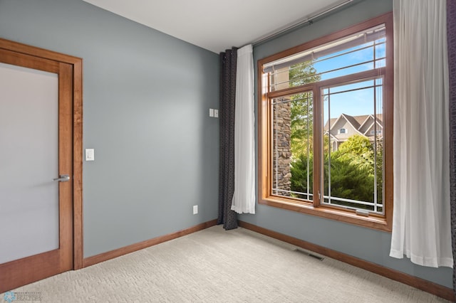 carpeted empty room featuring a wealth of natural light