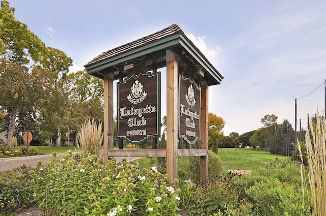 view of community sign