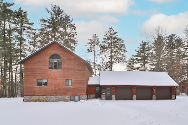 exterior space featuring a garage