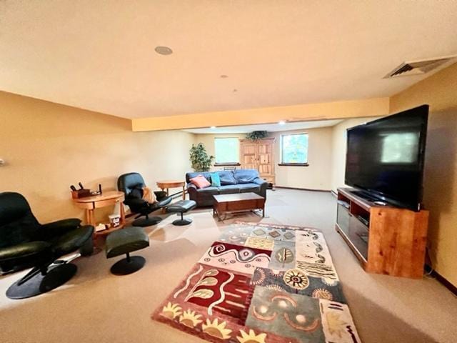 view of carpeted living room