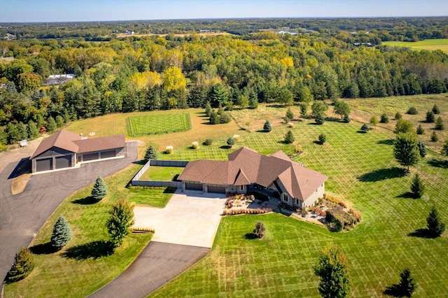 aerial view featuring a rural view