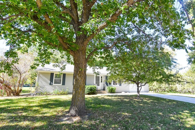 view of front of home with a front yard