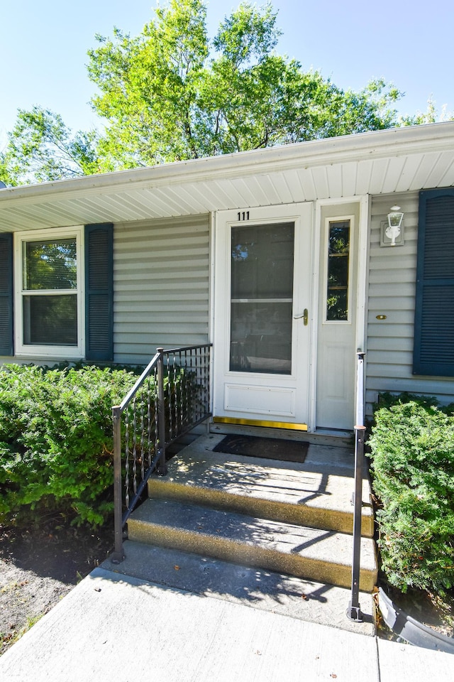 view of doorway to property