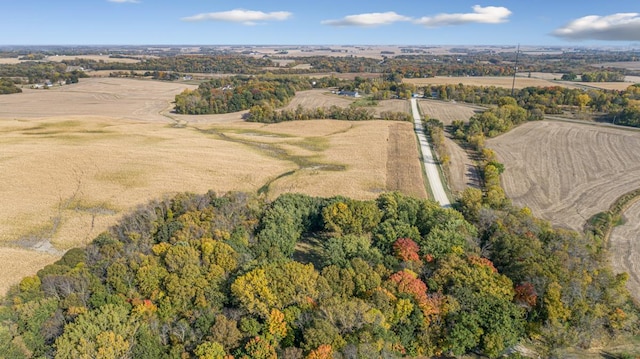 drone / aerial view with a rural view