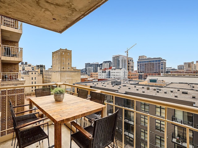 balcony with a view of city