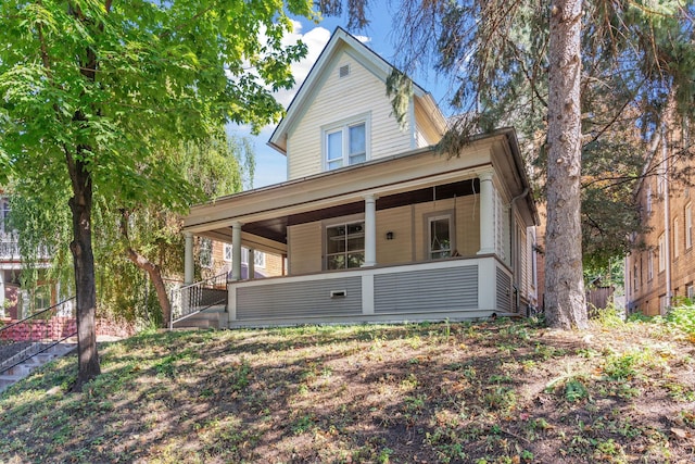 exterior space with covered porch