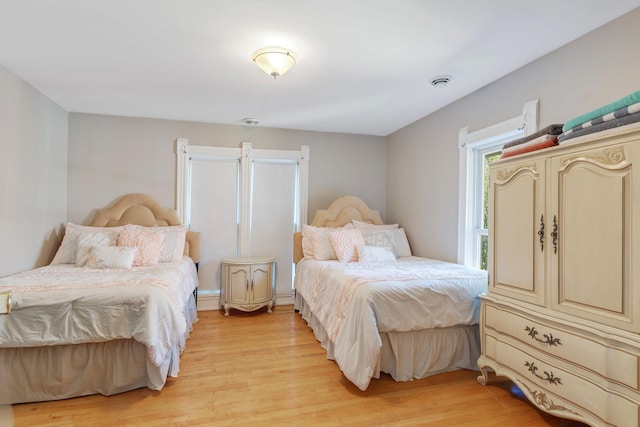 bedroom featuring light hardwood / wood-style floors