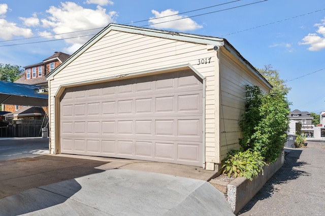 view of garage