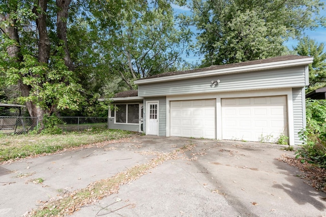 view of garage