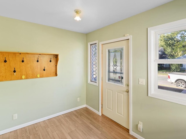 entryway with light wood-type flooring