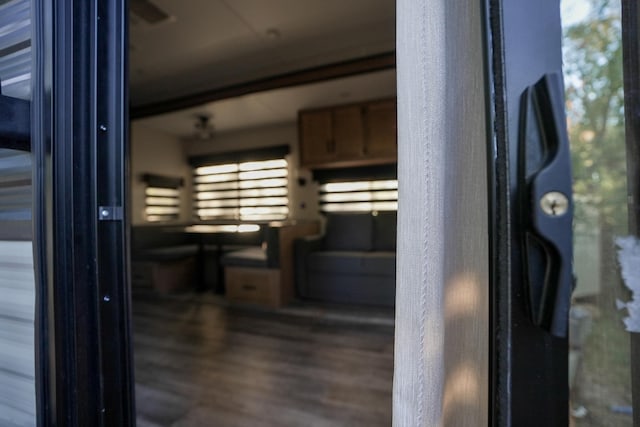 kitchen featuring dark wood-type flooring