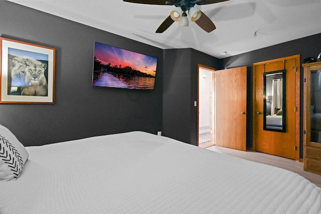 bedroom featuring ceiling fan