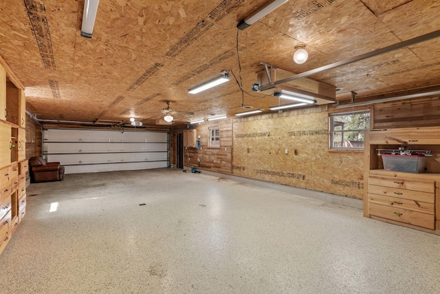 8011 Long Lake Rd, Mounds View, MN 55112 - garage featuring wood walls
