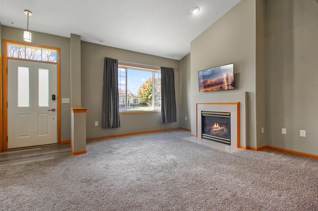 interior space featuring carpet