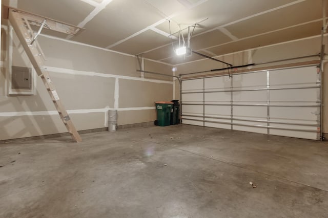 garage featuring electric panel