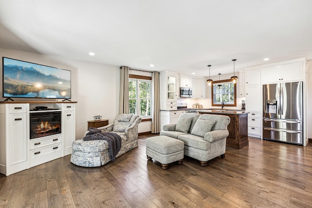 28342 Tiger St NW, Zimmerman, MN 55398 - living area featuring recessed lighting and dark wood-style floors