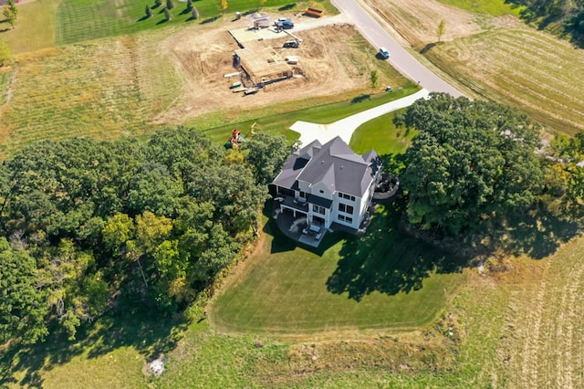 aerial view with a rural view