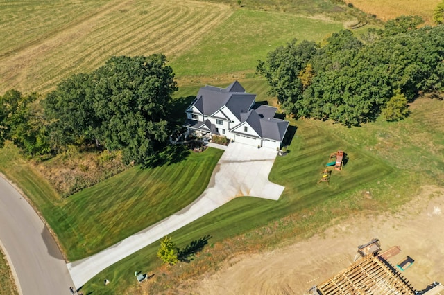 bird's eye view featuring a rural view