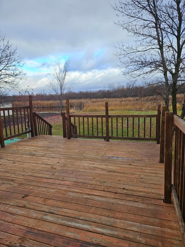 deck featuring a rural view