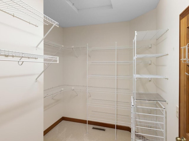 view of walk in closet