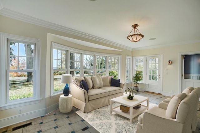 sunroom featuring plenty of natural light