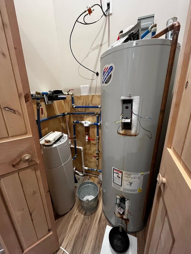 utility room featuring gas water heater