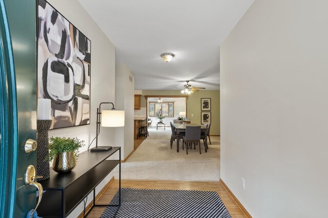 hallway featuring light hardwood / wood-style floors