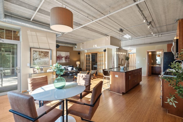 dining area featuring light hardwood / wood-style floors