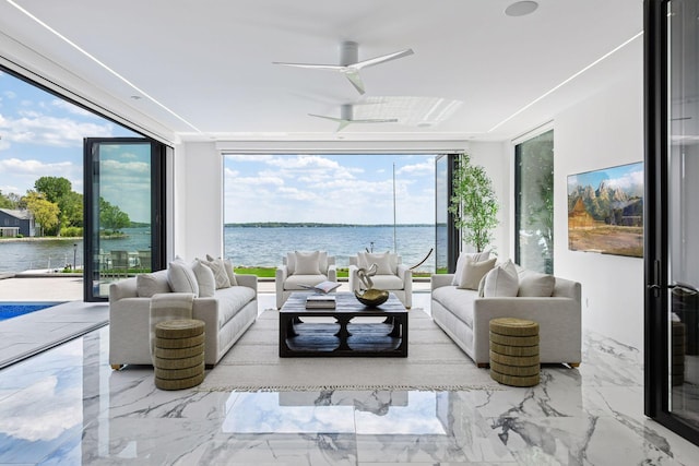 1225 Shoreline Dr, Orono, MN 55391 - sunroom / solarium with a water view