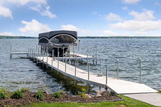 1225 Shoreline Dr, Orono, MN 55391 - dock area featuring boat lift and a water view